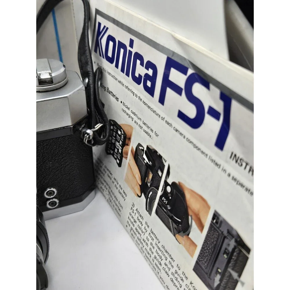 Konica Autoreflex T 35mm Film Camera Samigon 55mm From JAPAN 2x Addl Lens Flash